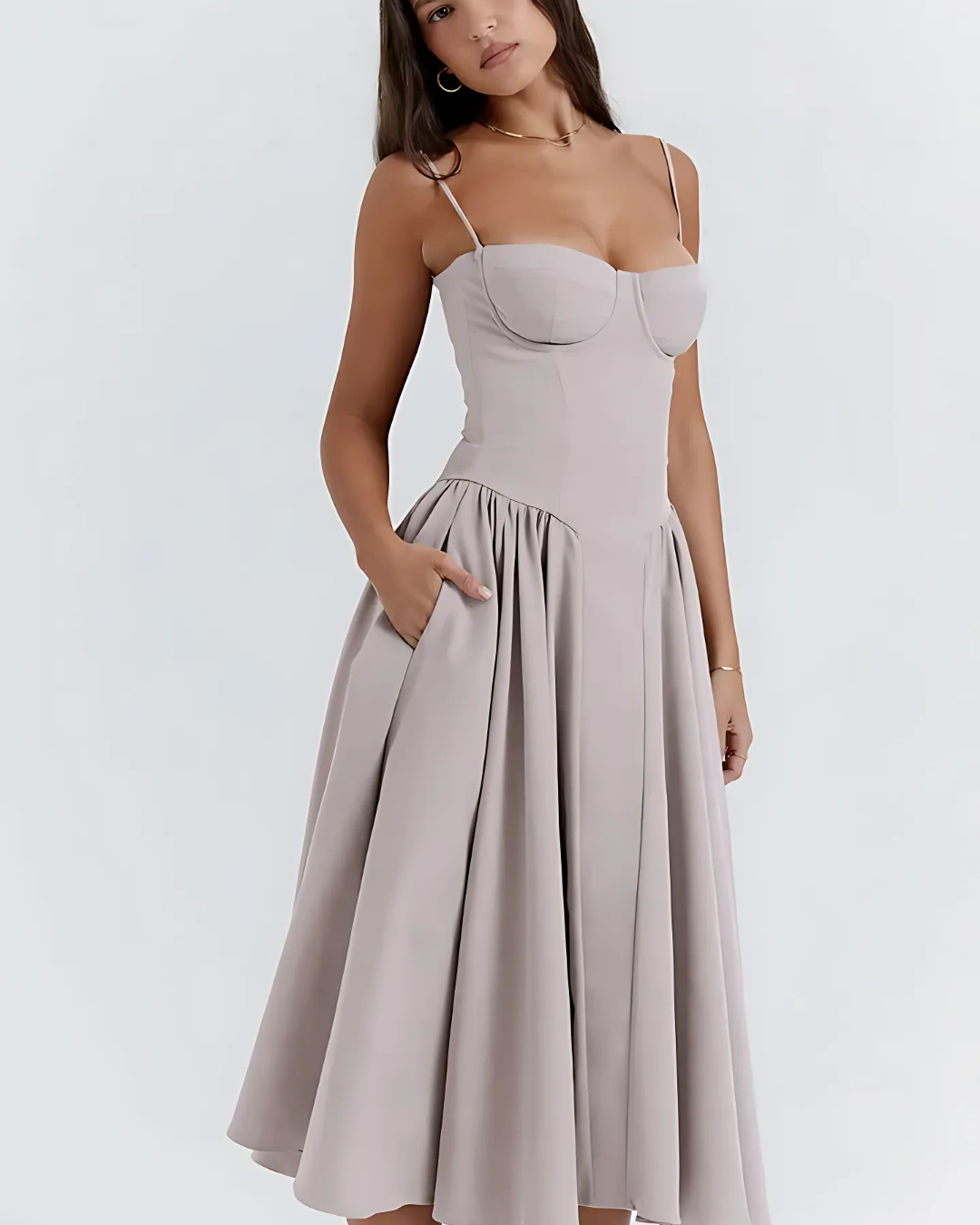 Women's Flowy Midi Dress for Summer Casual Outings 12