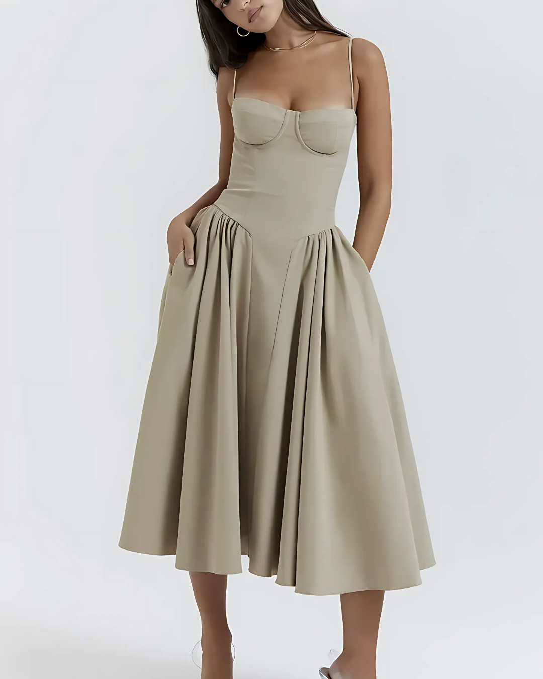Women's Flowy Midi Dress for Summer Casual Outings 7