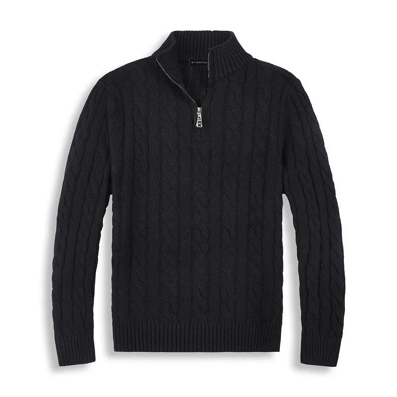 Men's High Neck Zip Sweater