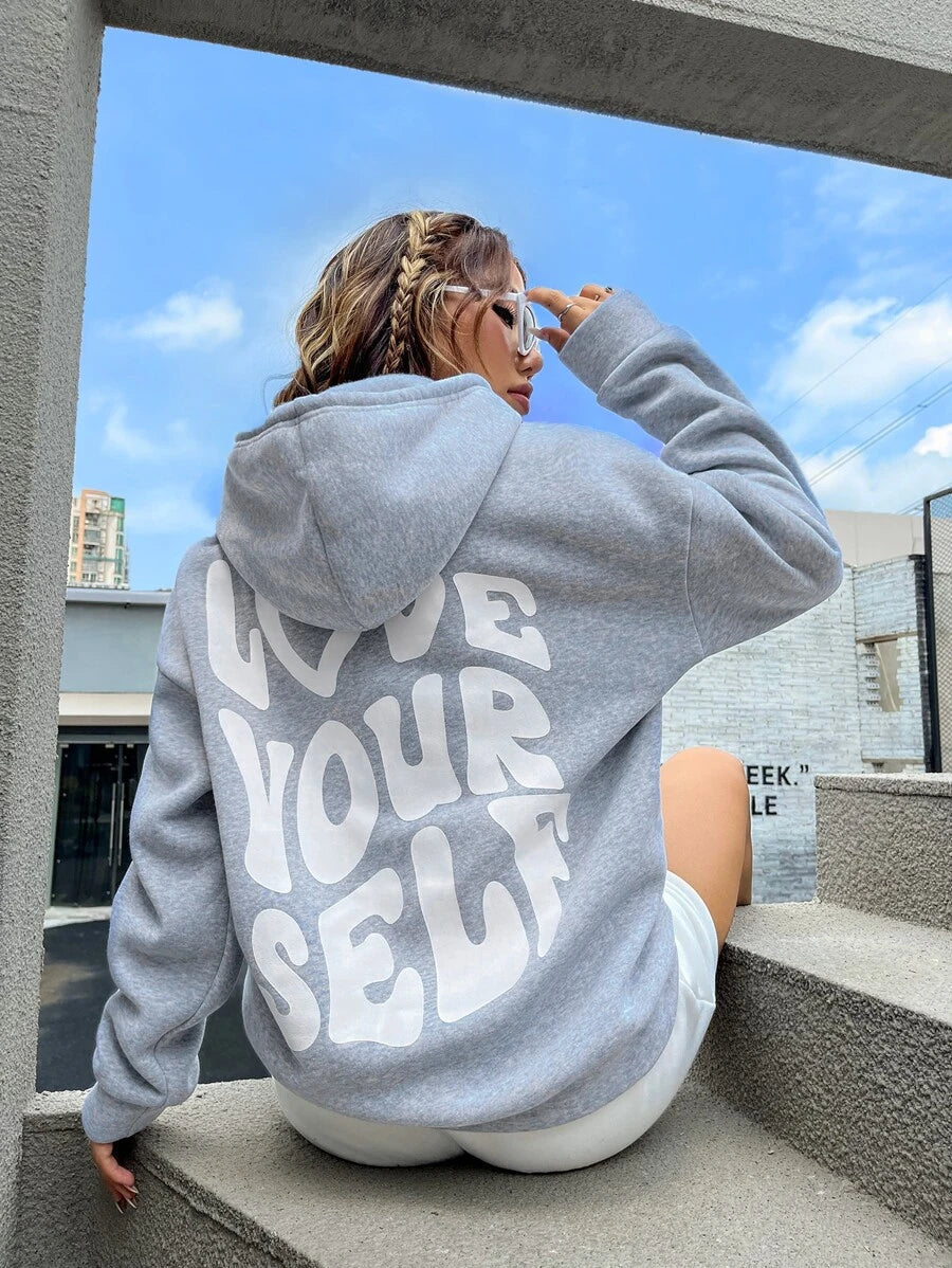 Women's Inspirational Hoodie - Love Yourself Sweatshirt 4