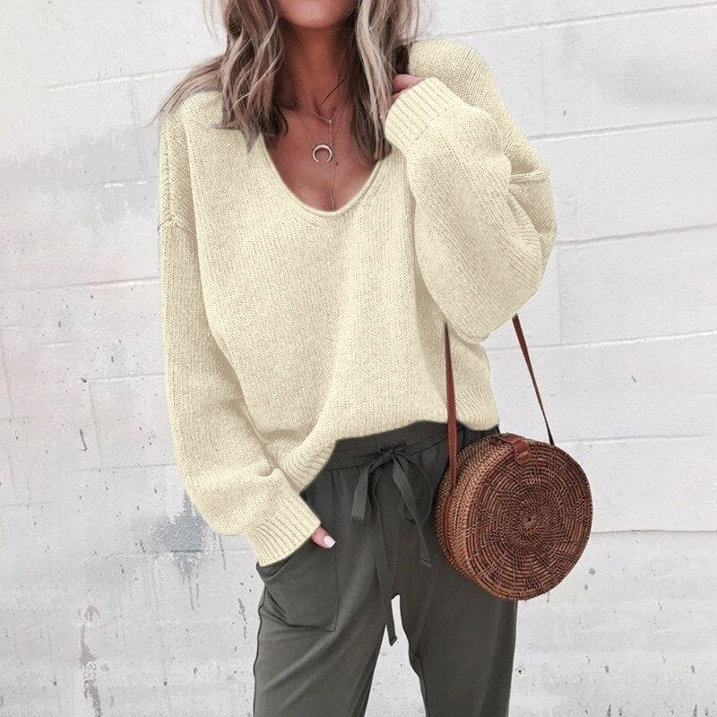 Women's Knit V-Neck Sweater