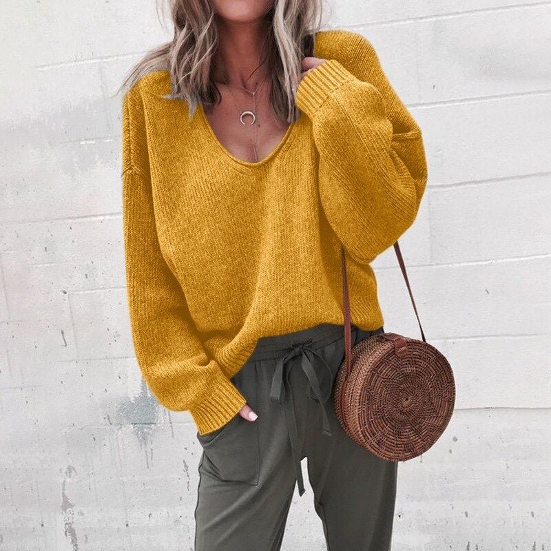 Women's Knit V-Neck Sweater