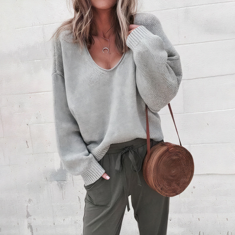 Women's Knit V-Neck Sweater