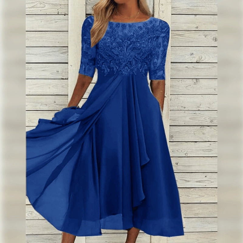 Women's Lace Chiffon Midi Dress 5