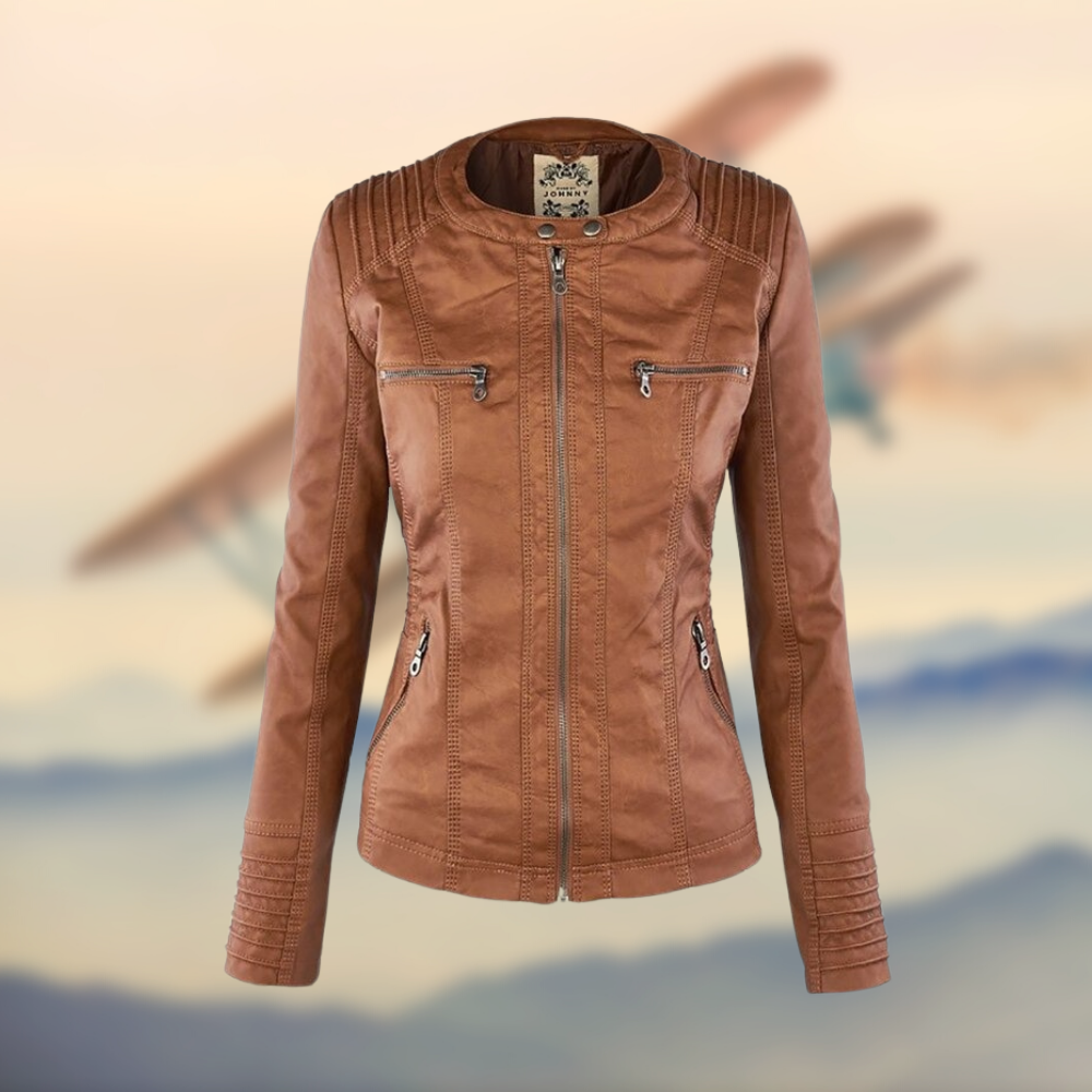 Women's Leather Jacket with Hood 0