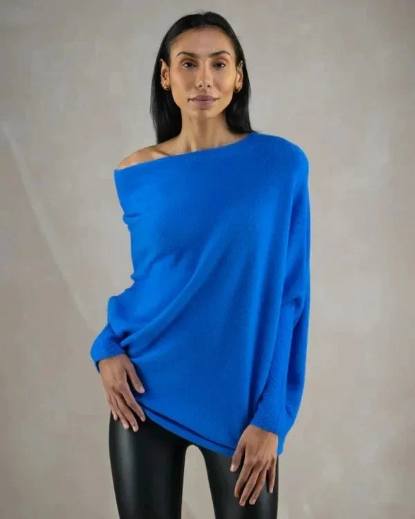 Women's Oversized Asymmetrical Draped Sweater 7