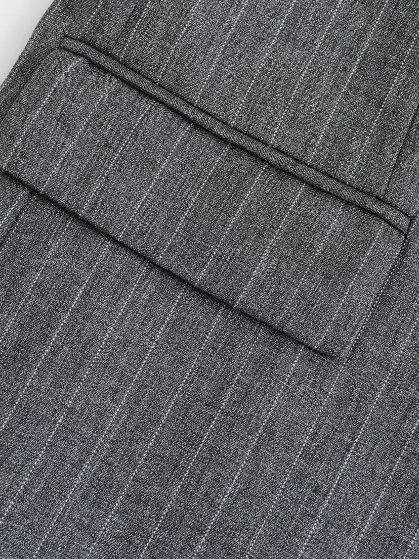 Women's Oversized Pinstripe Blazer with Two Buttons 2