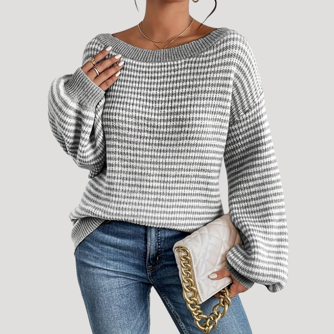 Women's Oversized Striped Knit Jumper 10