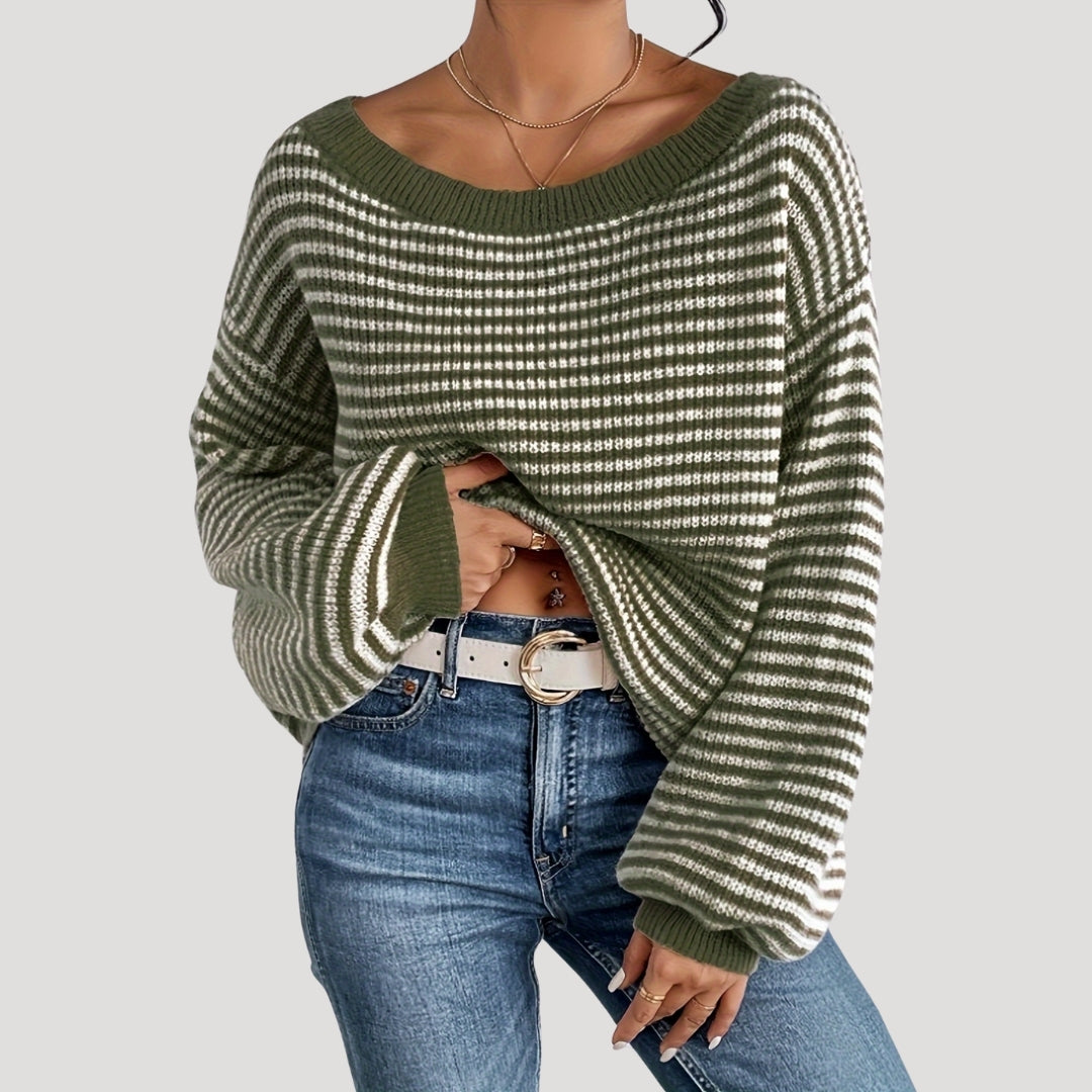 Women's Oversized Striped Knit Jumper 5
