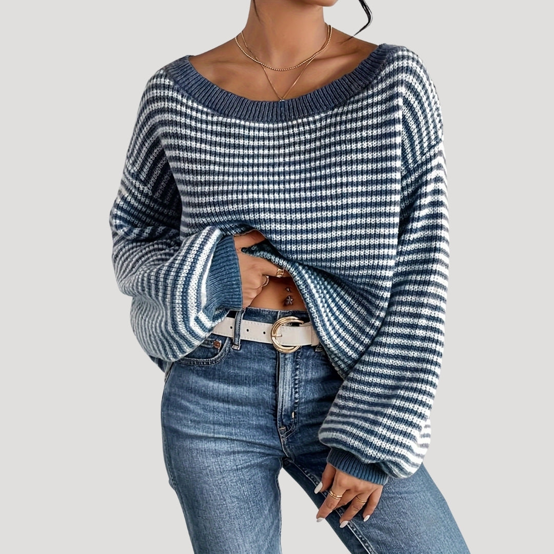 Women's Oversized Striped Knit Jumper 8