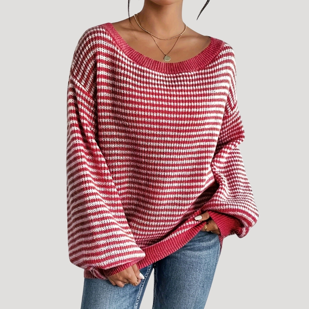 Women's Oversized Striped Knit Jumper 9