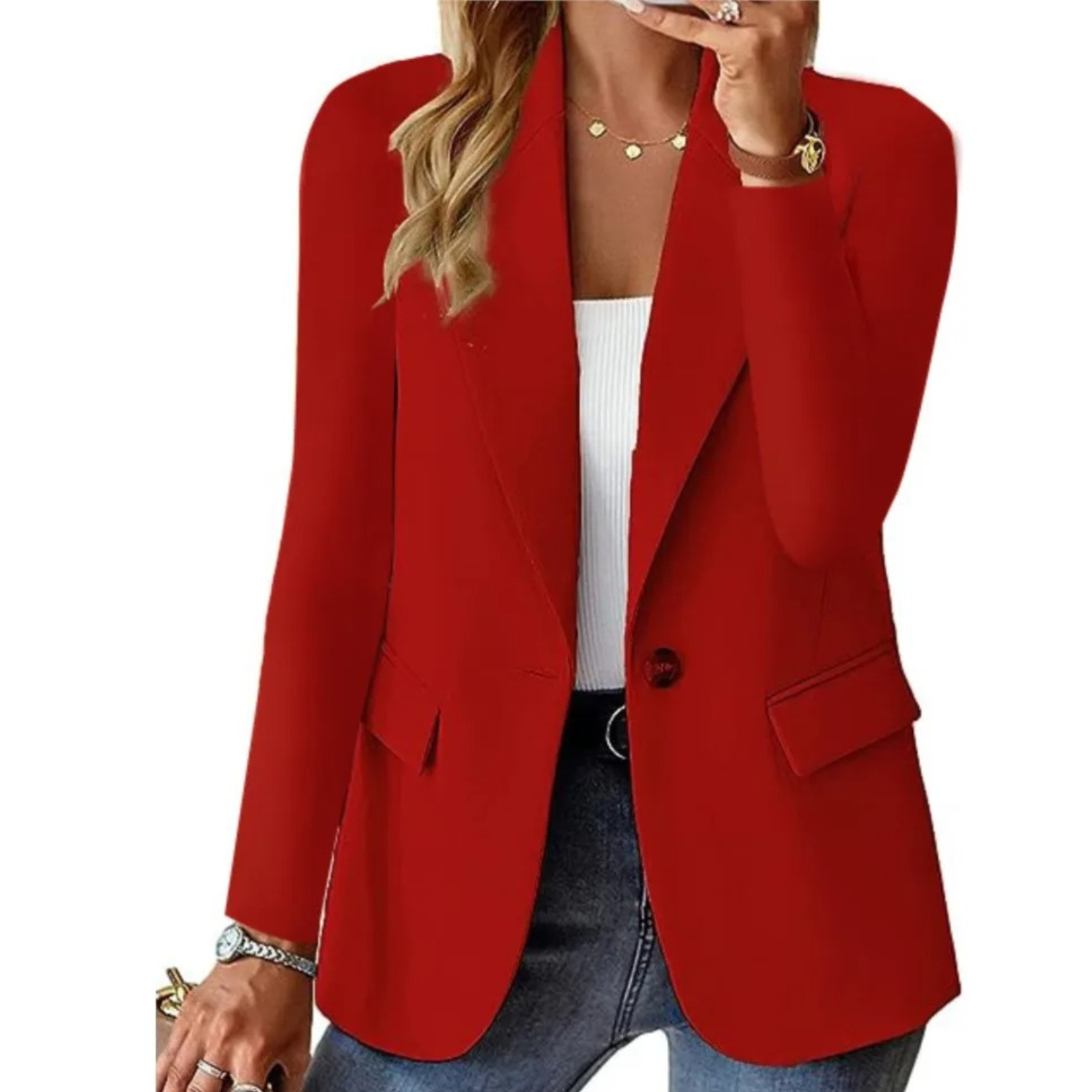 Women's Plus Size Casual Long Sleeve Blazer 2