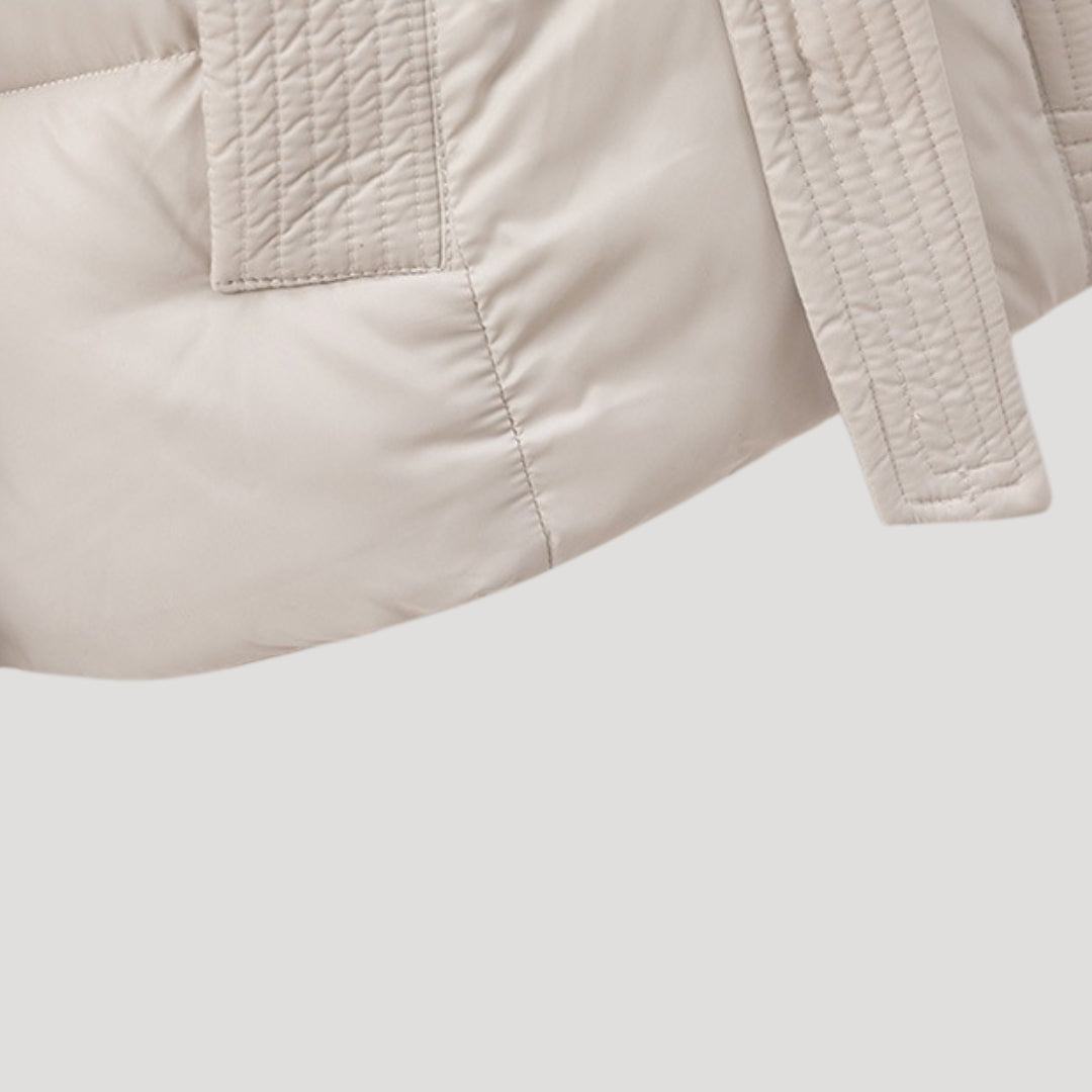 Women's Puffer Jacket with Hood and Belt for Winter Coats 6