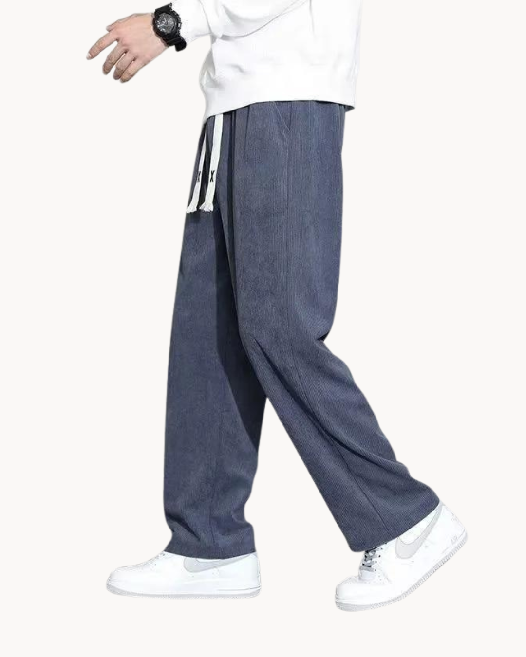 Women's Relaxed Corduroy Pants with Drawstring Waist 0