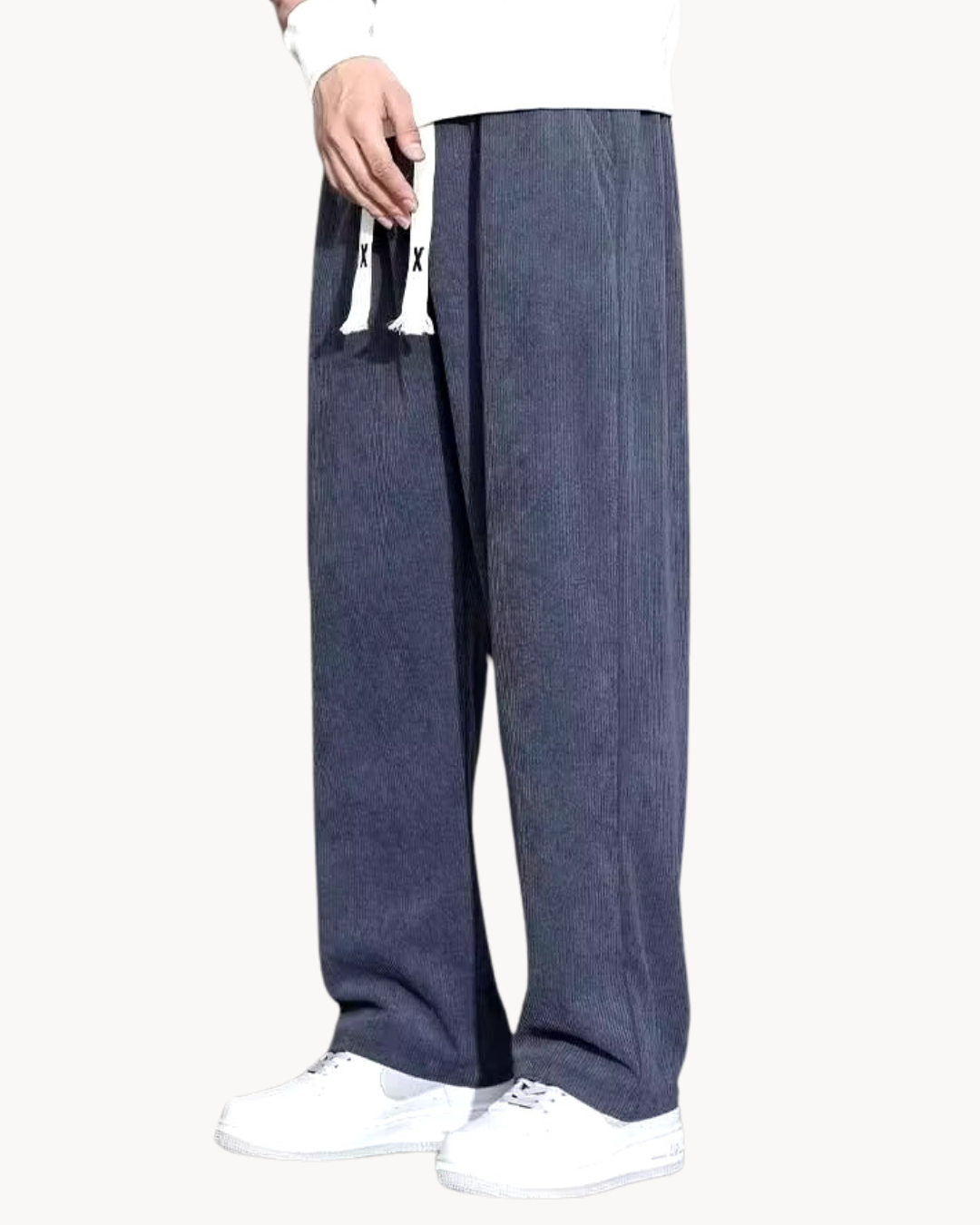 Women's Relaxed Corduroy Pants with Drawstring Waist 1