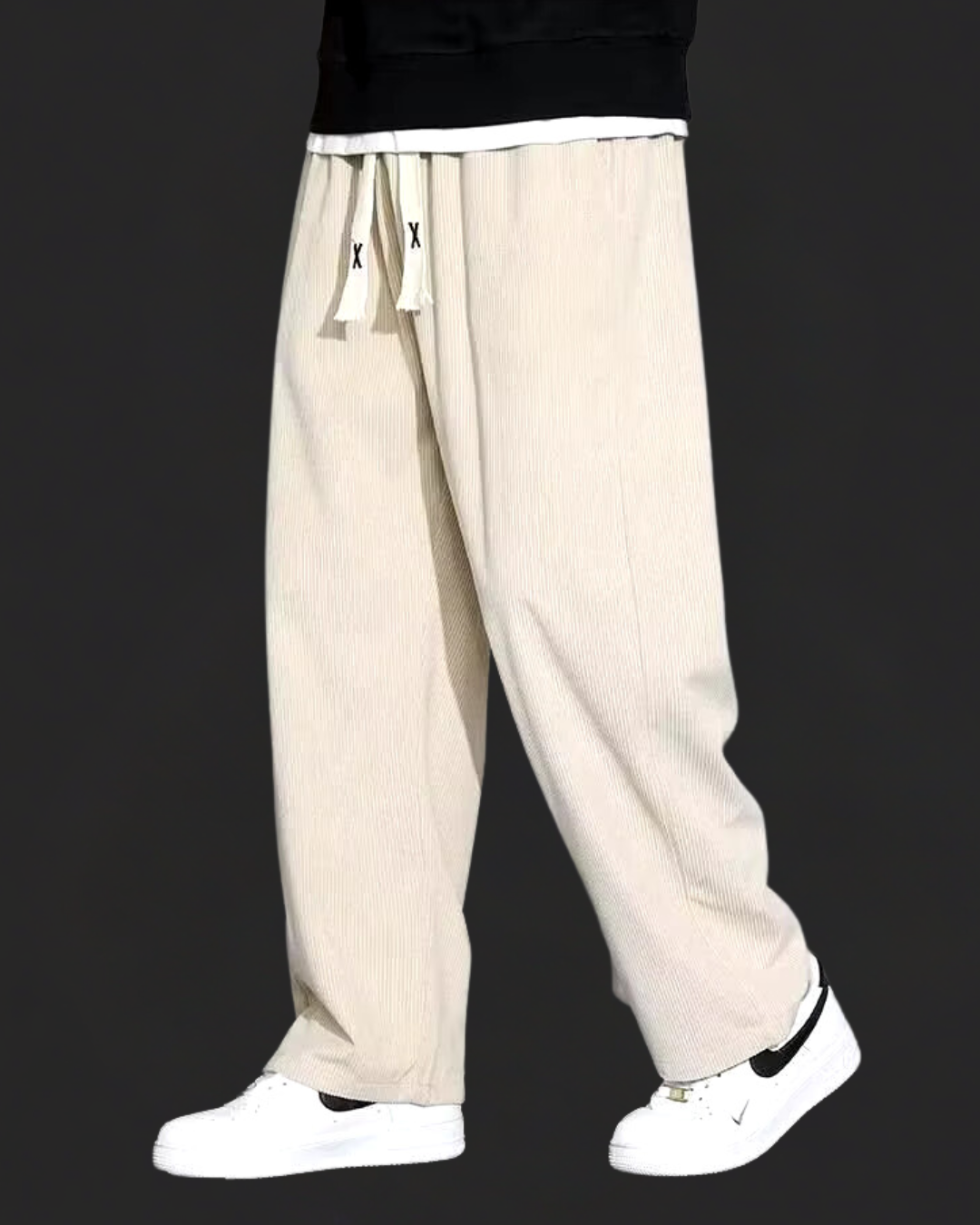 Women's Relaxed Corduroy Pants with Drawstring Waist 2