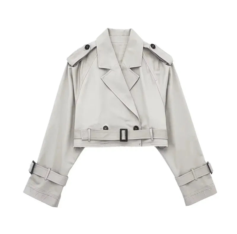 Women's Short Trench Coat - Stylish Transitional Outerwear