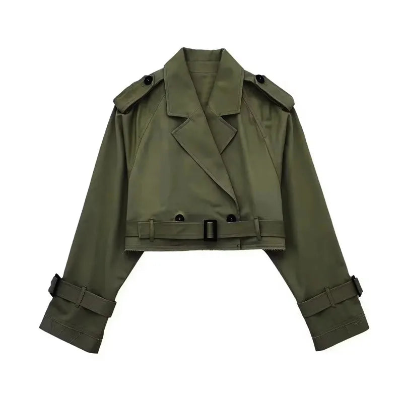 Women's Short Trench Coat - Stylish Transitional Outerwear