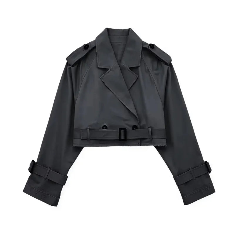 Women's Short Trench Coat - Stylish Transitional Outerwear