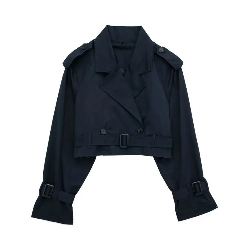 Women's Short Trench Coat - Stylish Transitional Outerwear