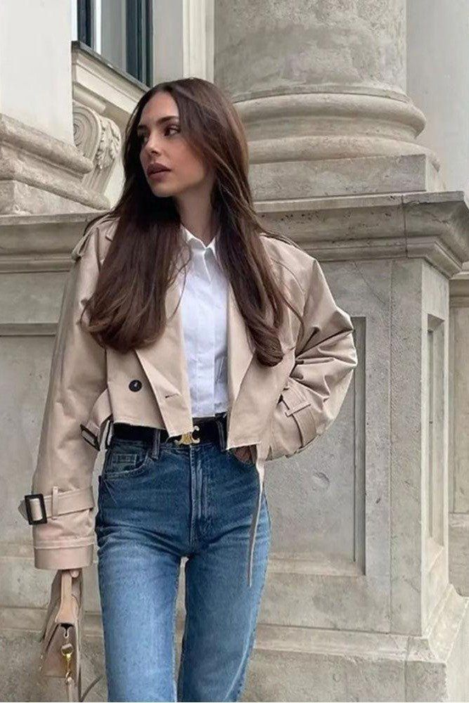 Women's Short Trench Coat - Stylish Transitional Outerwear