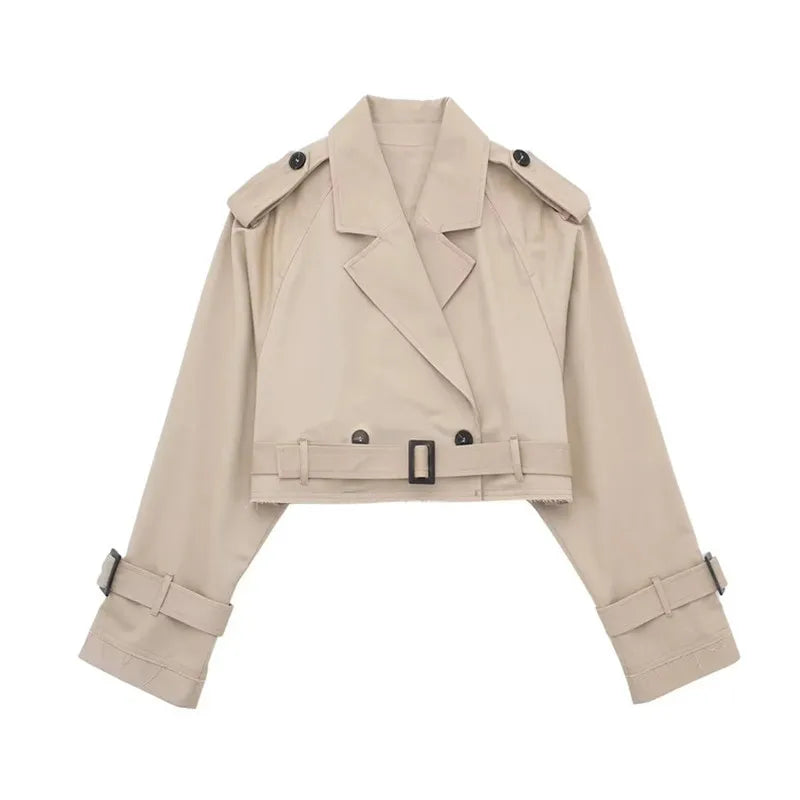Women's Short Trench Coat - Stylish Transitional Outerwear