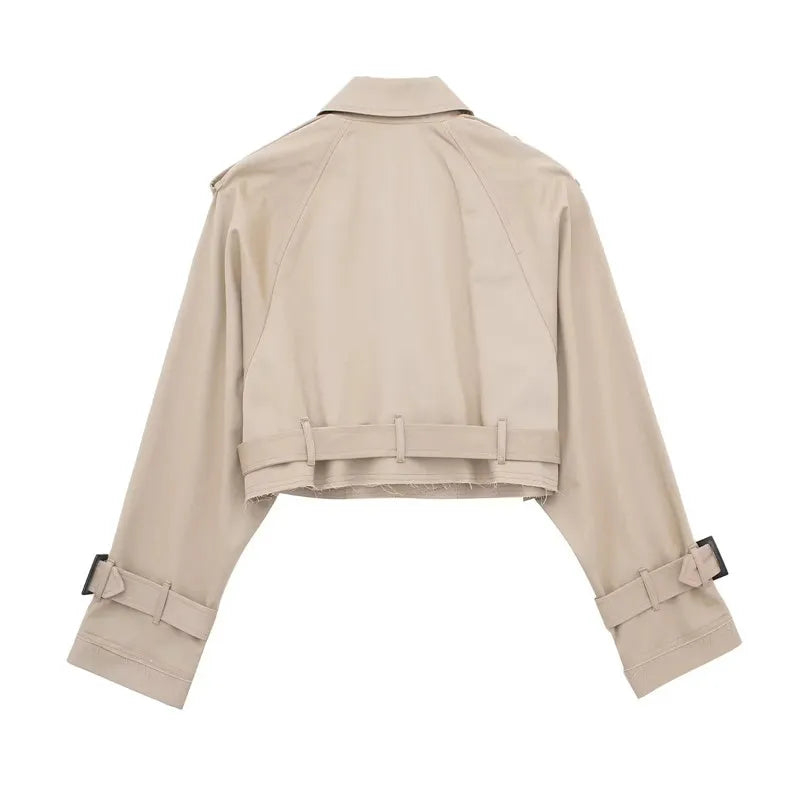 Women's Short Trench Coat - Stylish Transitional Outerwear