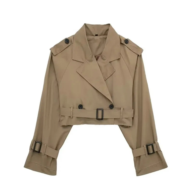 Women's Short Trench Coat - Stylish Transitional Outerwear