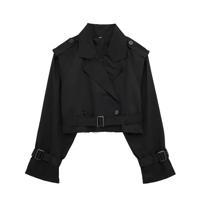 Women's Short Trench Coat - Stylish Transitional Outerwear