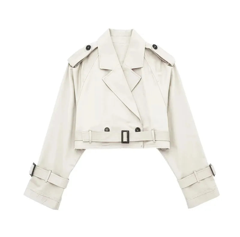 Women's Short Trench Coat - Stylish Transitional Outerwear