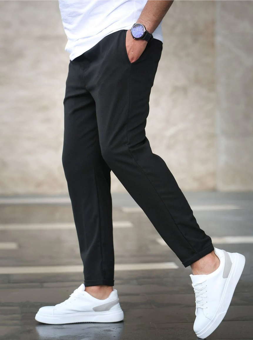Women's Stretch Trousers - Premium Comfort Black Pants