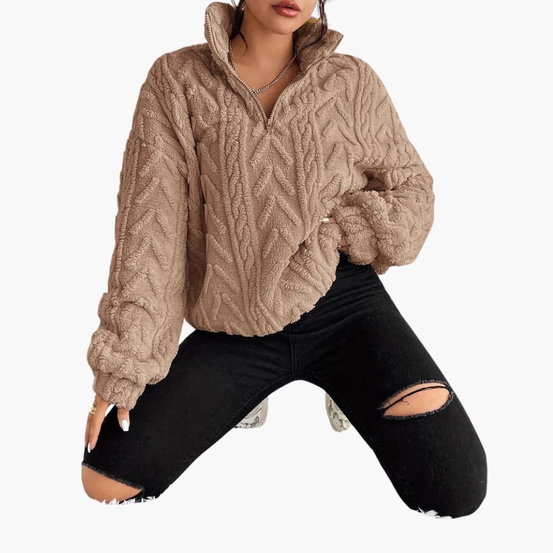 Women's Structured Cable Knit Sweater 6