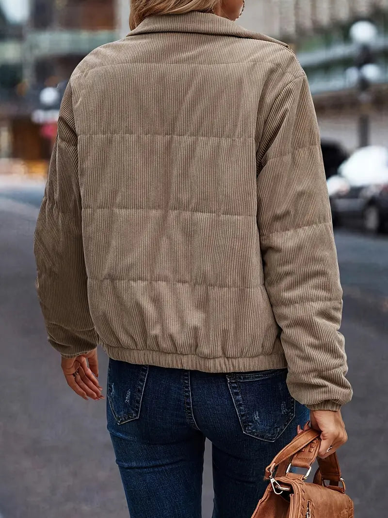Women's Stylish Zip-Up Jacket with Snap Buttons 2