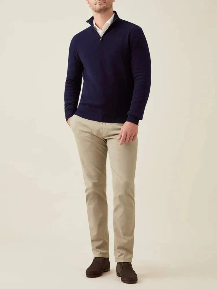 Men's Two-Layer Zip Jacket with Ribbed Funnel Collar