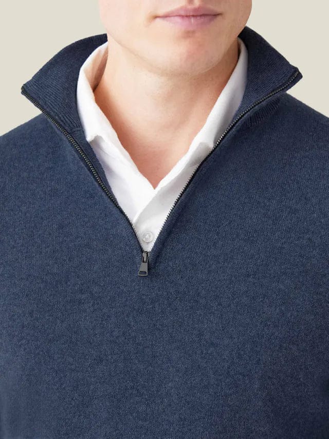 Men's Two-Layer Zip Jacket with Ribbed Funnel Collar