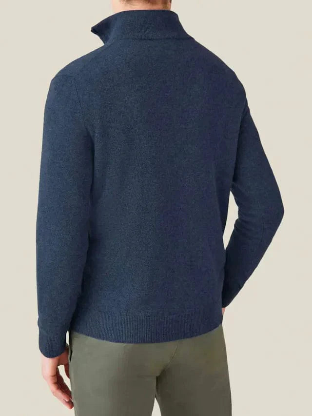 Men's Two-Layer Zip Jacket with Ribbed Funnel Collar