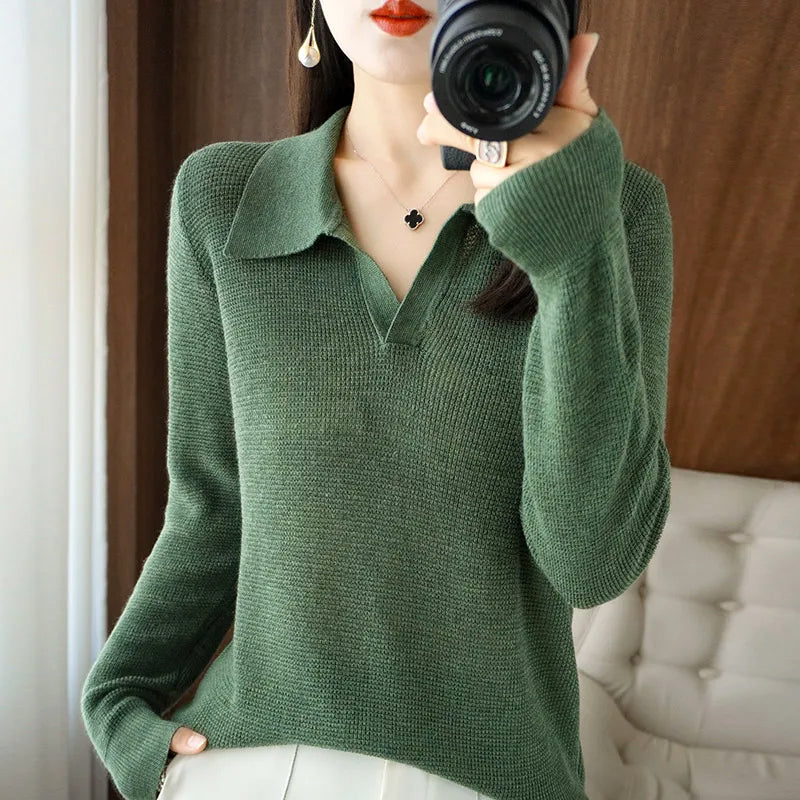 Women's V-Neck Knit Pullover 2