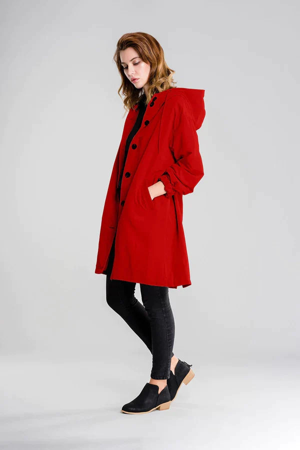 Women's Waterproof Jacket with Hood and Buttons 10