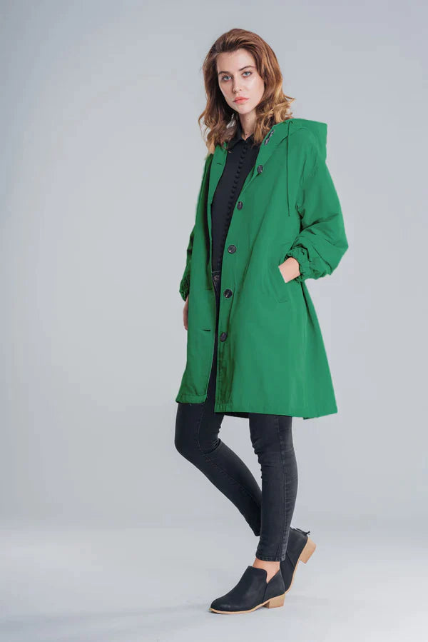 Women's Waterproof Jacket with Hood and Buttons 11