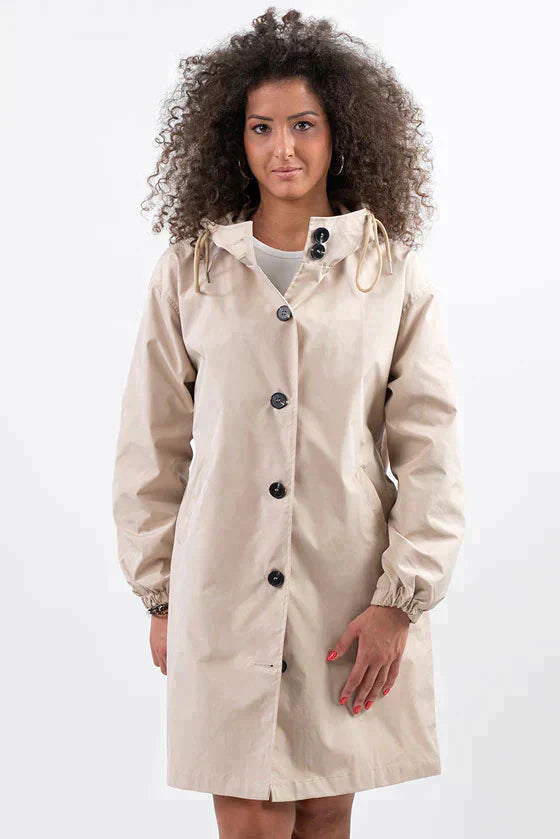 Women's Waterproof Jacket with Hood and Buttons 2