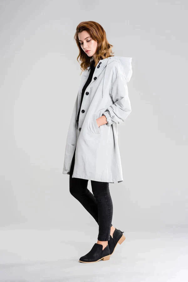 Women's Waterproof Jacket with Hood and Buttons 5