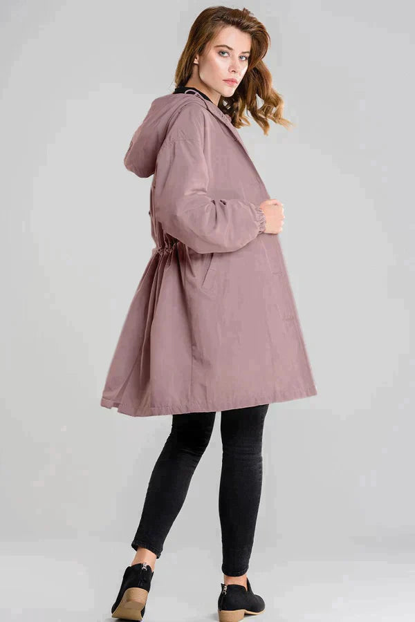 Women's Waterproof Jacket with Hood and Buttons 6