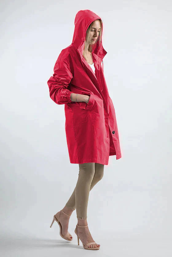 Women's Waterproof Jacket with Hood and Buttons 7