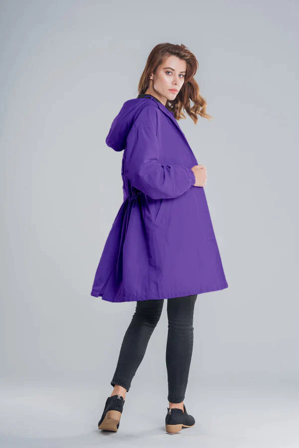 Women's Waterproof Jacket with Hood and Buttons 9