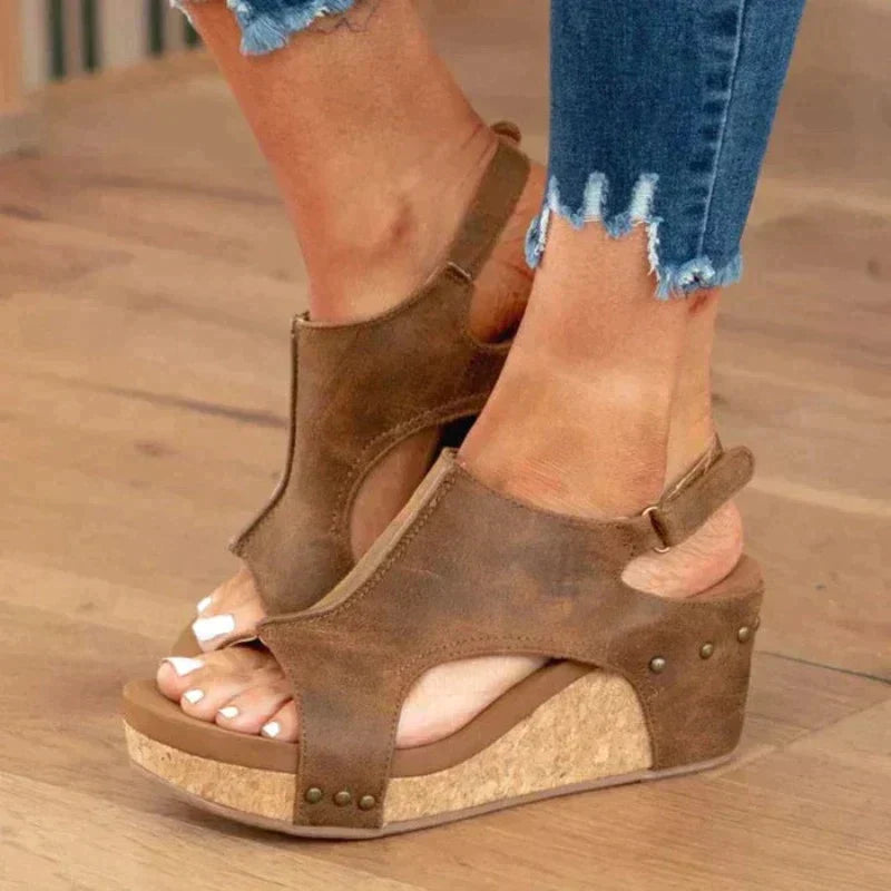 Women's Wedge Sandals with Open-Toe Design 1