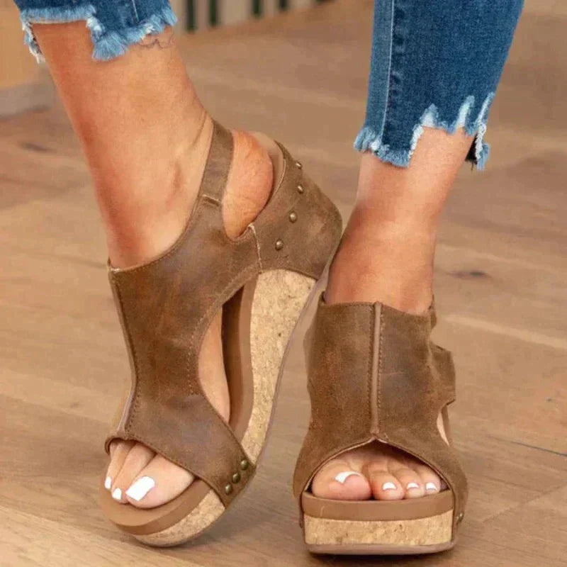 Women's Wedge Sandals with Open-Toe Design 4