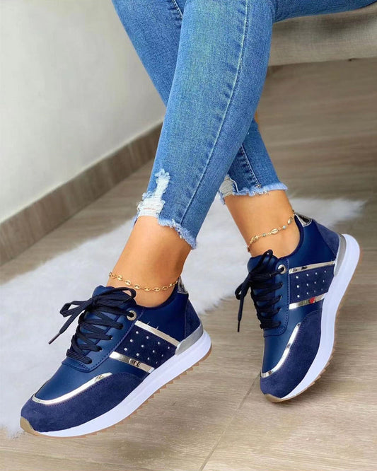 Women's Wedge Sneakers - Casual Trainers for Everyday Wear 0