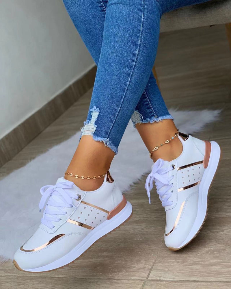 Women's Wedge Sneakers - Casual Trainers for Everyday Wear 1