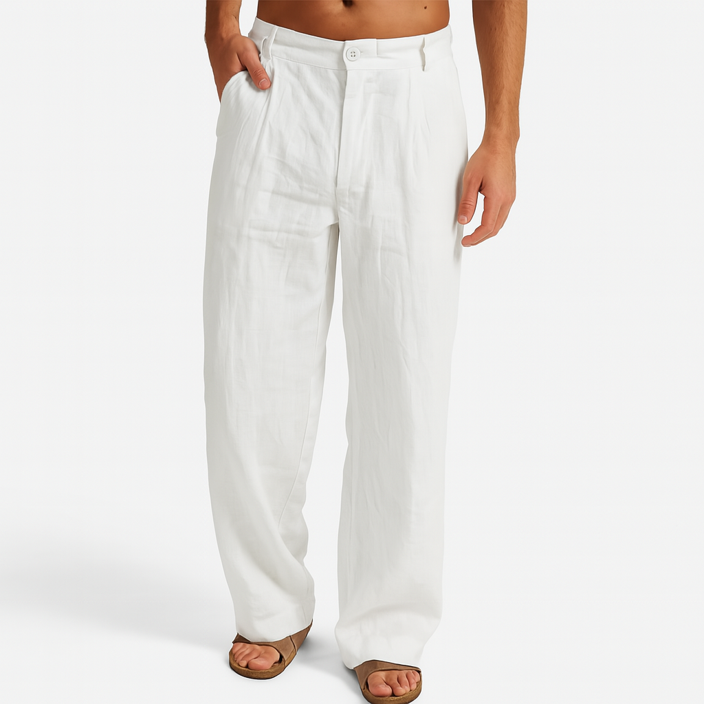 Women's Wide Leg Linen Trousers 1