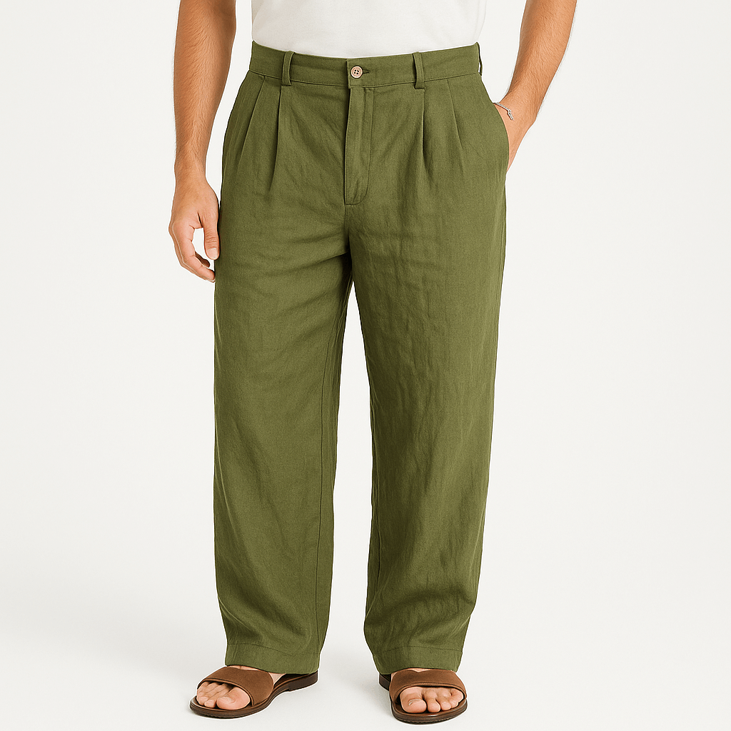 Women's Wide Leg Linen Trousers 5